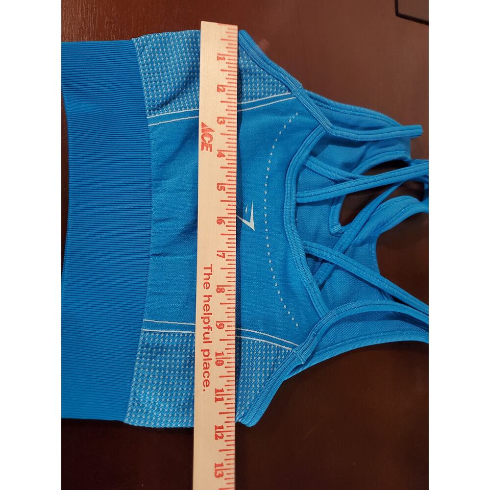 Gymshark Womens Ultra Seamless Ribbed Longline Sports Bralette Size XS Turquoise - Picture 7 of 7